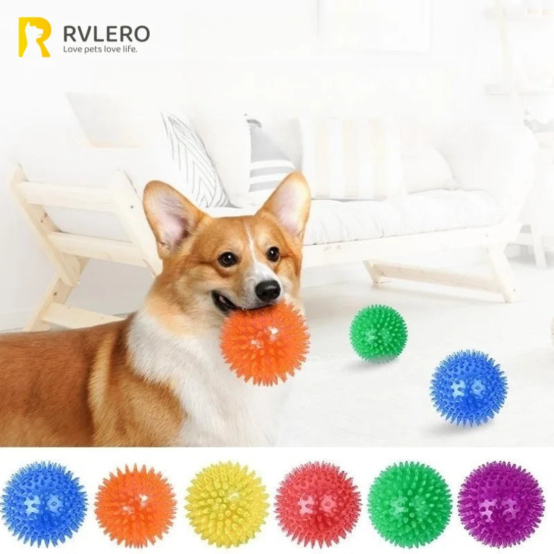 1PCS Soundmaking Toy Soft Sting Massage Elastic Ball Tooth Cleaning TPR Training Pet Teeth ChewingThorn Balls Pet Accessories