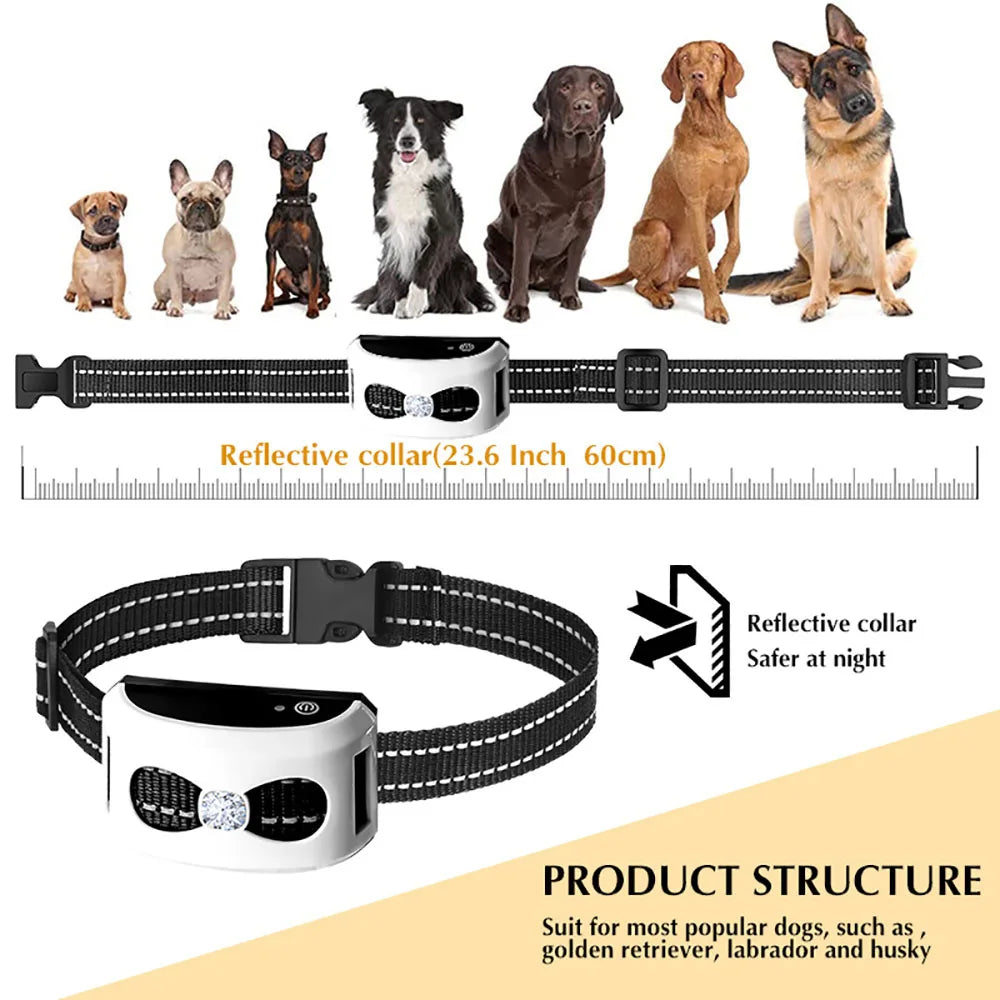 2-in-1 Wireless Smart Rechargeable Dog Collar Dog Training Device Bark Stopper Electronic Fence For 1/2/3 Dogs