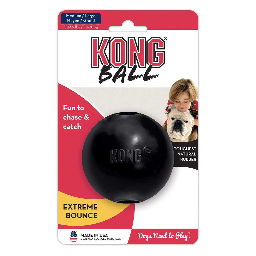 KONG - Extreme Ball - Durable Rubber Dog Toy for Power Chewers, Black