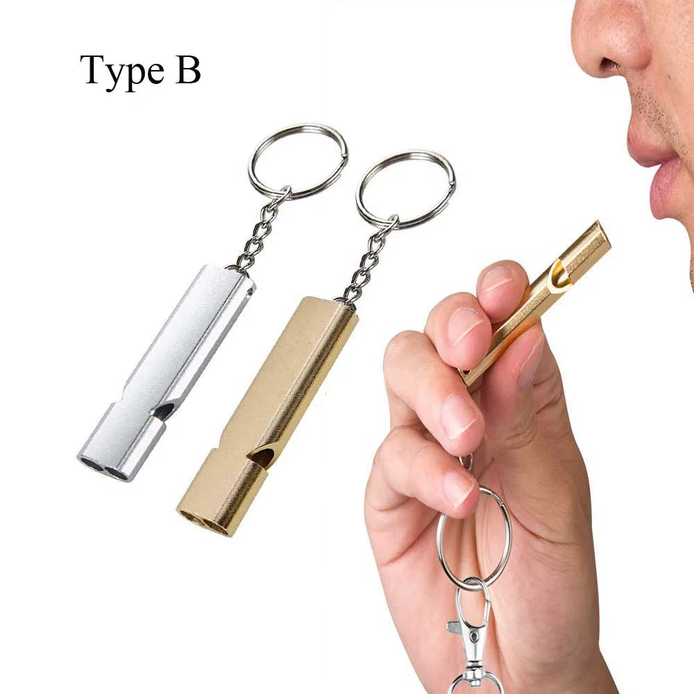 Pet Dog Training Whistle Aluminum Two-tone Training Whistle Cats Birds Training Tool for Recall Barking Control Survival Whistle