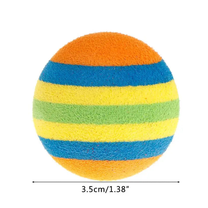 10 Pcs/Set Rainbow Ball Pet Toys EVA Soft Interactive Cat Dog Puppy Kitten Play Funny Colorful Gifts Chew Balls Pets