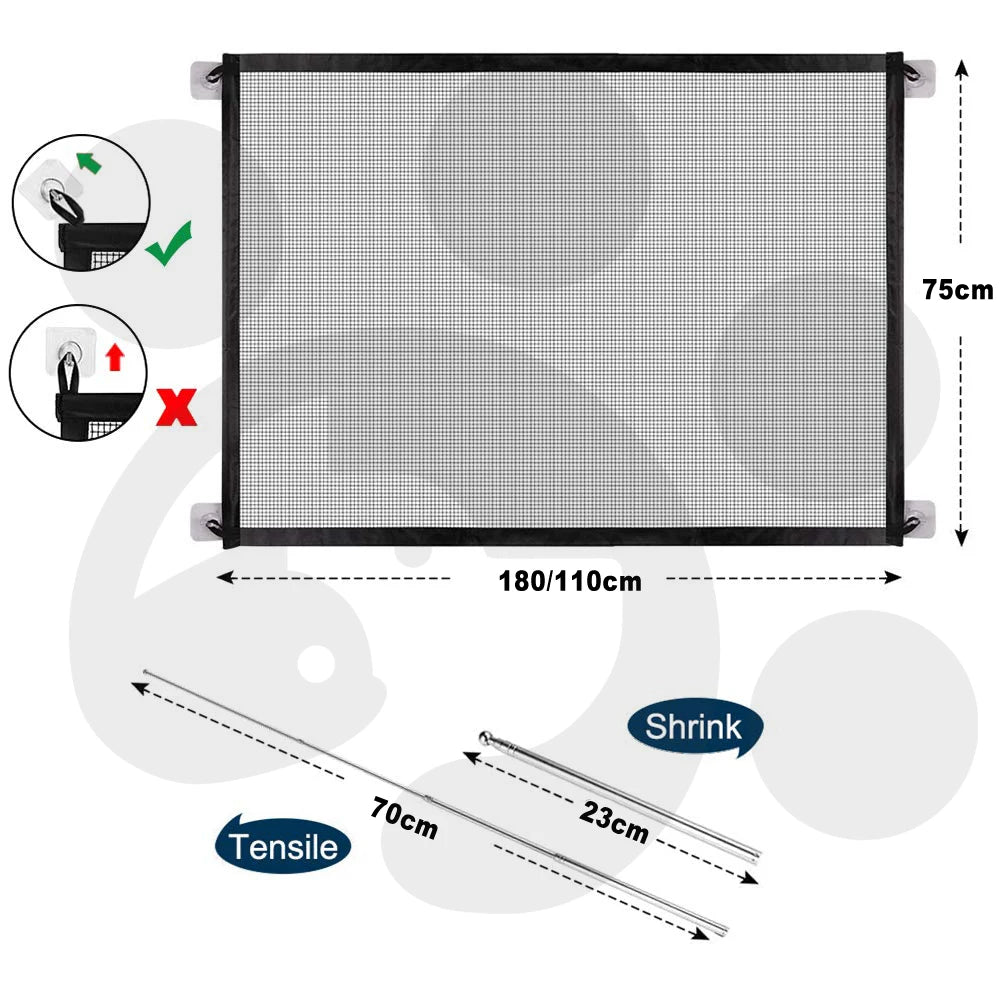 Magic Gate for Dogs Stretchy Pet Barrier Mesh Folding Baby Safety Fence Portable Dog Safe Guard Enclosure for House Indoor Stair