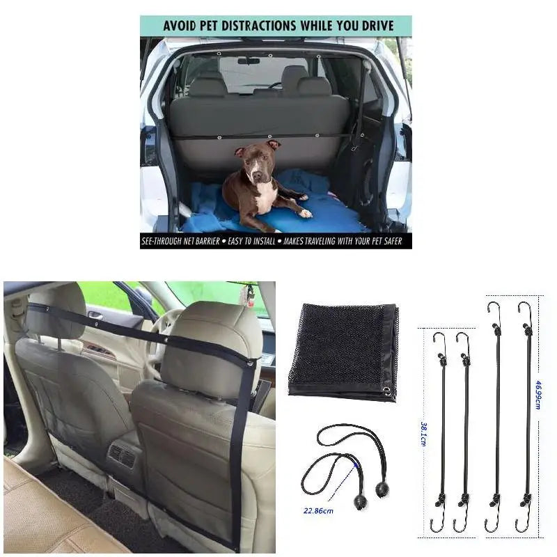 Durable Car Pet Fence Dog Safety Isolation Net Children Travel Rail Barrier Mesh Puppy Stockade Anti-collision Mat Kitt Supplies