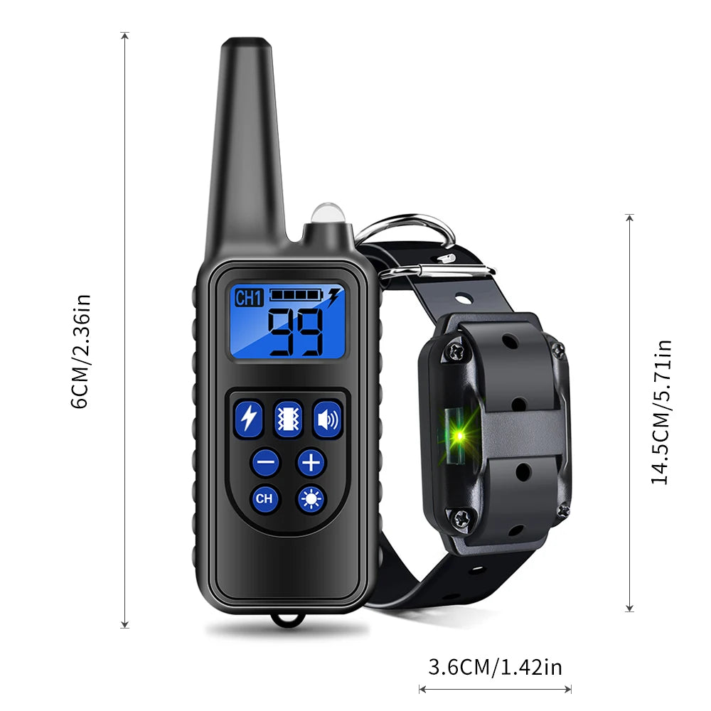 Electric Dog Training Collar Dog Anti Bark Stop Rechargeable Waterproof Pet Remote Control All Size Shock Vibration Sound 3 Dogs