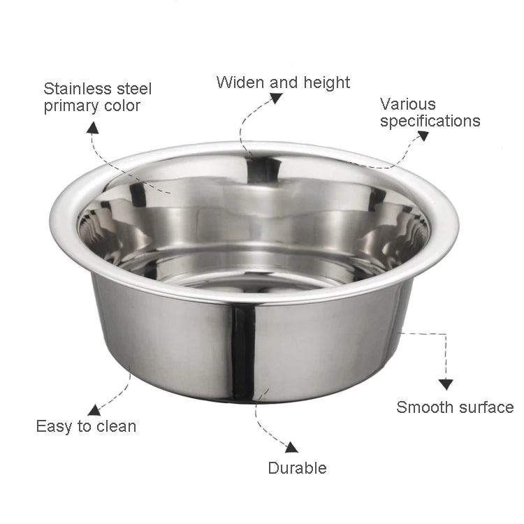 14-18cm Dog Bowl Stainless Steel Pet Feeding Bowl Cat and Dog Food Drinking Bowl Metal Feeding Bowl Durable Soup Palte Dishes