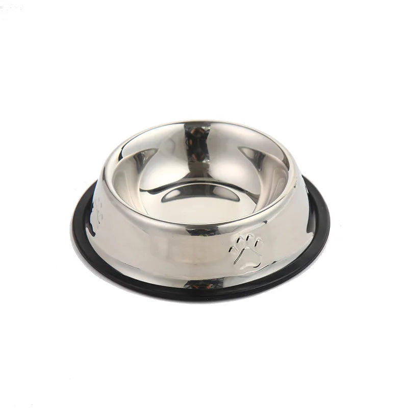 Stainless Steel Pet Dog Bowl Non-slip Durable Anti-fall Dogs Feeding Drinking Bowls Cat Puppy Feeding Supplies Small Dog Product