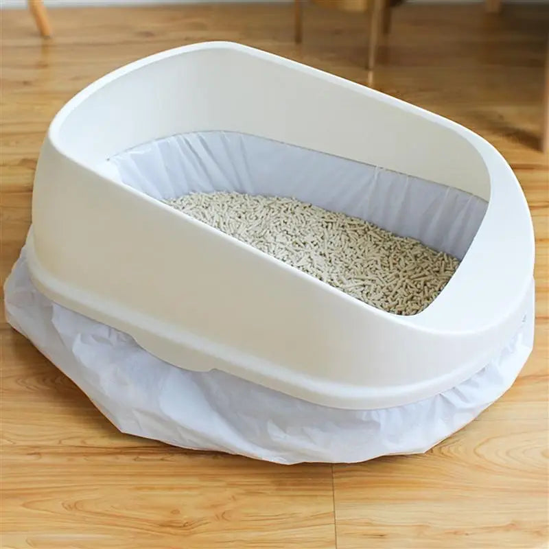 20PCs/Roll Cat Litter Bag Practical Cat Toilet Bag Thick Cat Litter Box Bag Hygiene Elastic Litter Box Liners Kitten Pet Supply