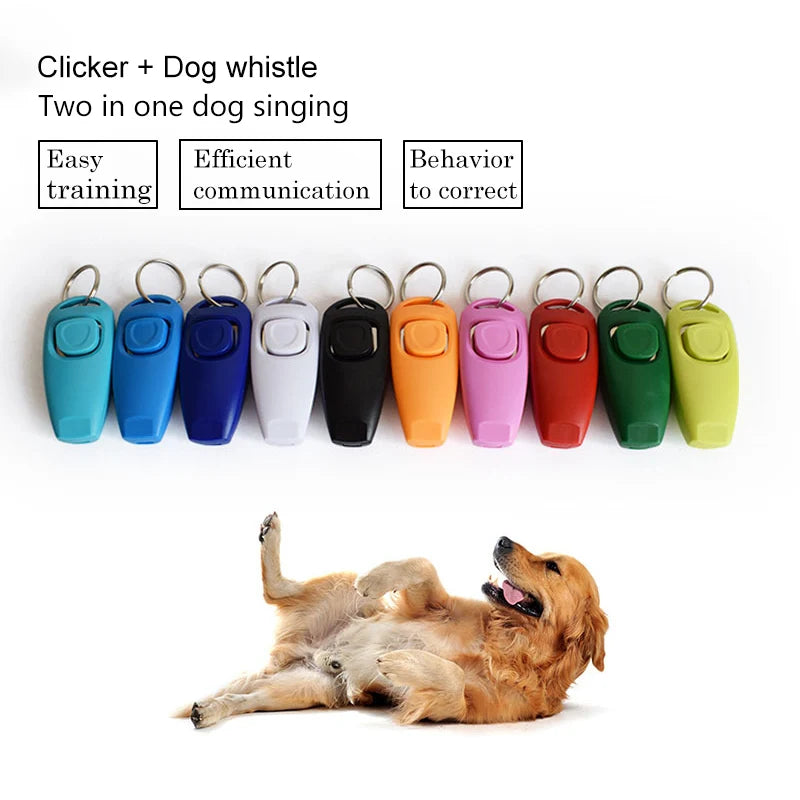 Combo Dog Clicker & Whistle - Training,Pet Trainer Click Puppy With Guide,For dogs ,With Key Ring ,Dog products LBS