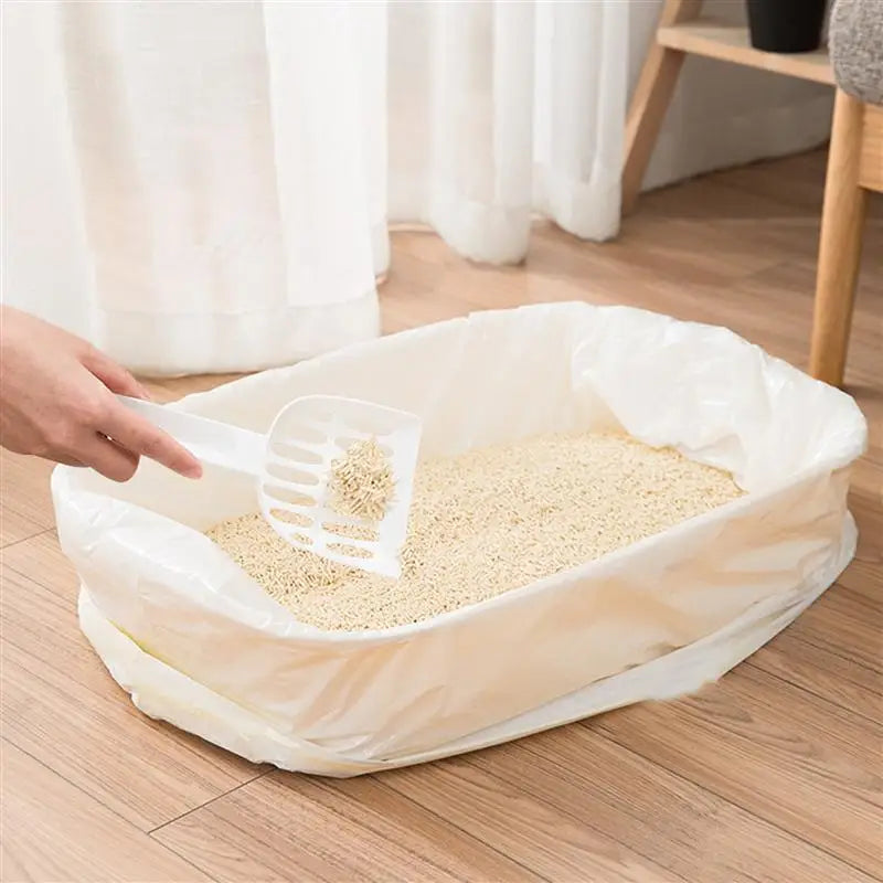 20PCs/Roll Cat Litter Bag Practical Cat Toilet Bag Thick Cat Litter Box Bag Hygiene Elastic Litter Box Liners Kitten Pet Supply