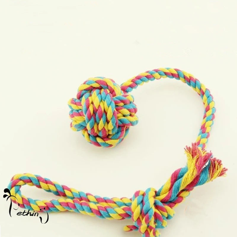 Strong braided Dog Training Toys Large Dog Pet Chew Rope Toy Puppy Cat Ball Toys Handmade Cotton Ball Rope Molar Toys