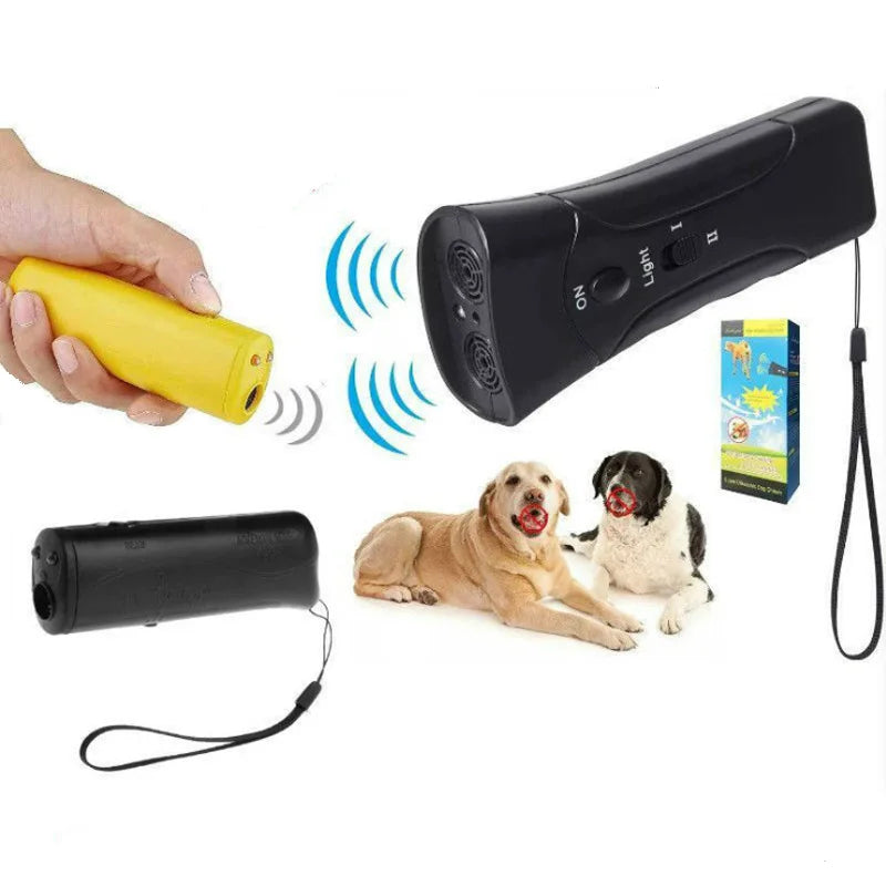 Pet Dog Repeller Anti Barking Stop Bark Training Device Trainer LED Ultrasonic 3 in 1 Anti Barking Ultrasonic Without Battery