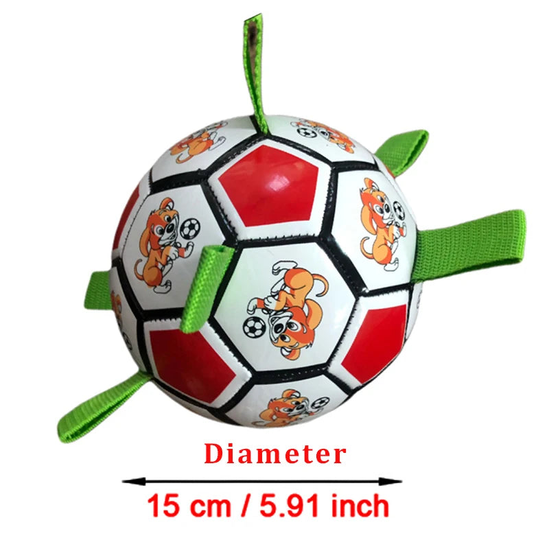 KOMMILIFE Interactive Football Toy For Dogs Outdoor Training Soccer Pet Dog Toys Dog Bite Chew Toy Medium Large Dog Ball Toys