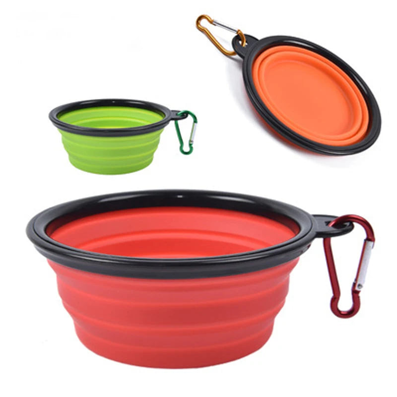 1000ml Large Collapsible Dog Pet Folding Silicone Bowl Outdoor Travel Portable Puppy Food Container Feeder Dish Bowl