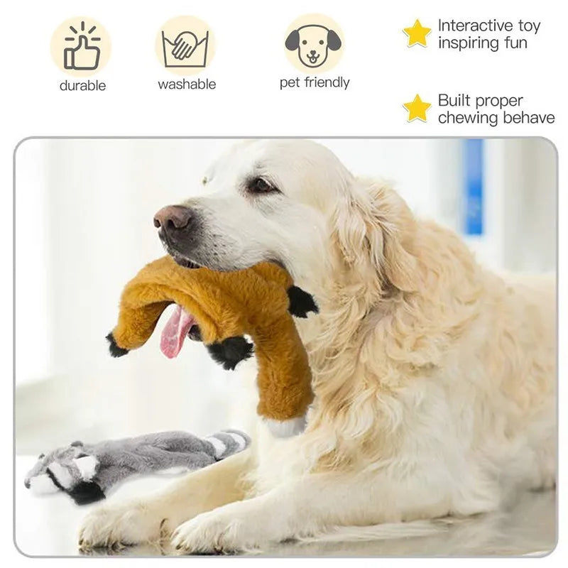 Benepaw Interactive Dog Plush Toy Squeaker Durable Unstuffed Squeaky Toy Pet Safe Medium Large Dog Toys Animals Machine Washable