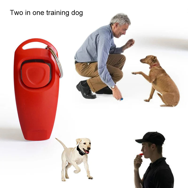 Combo Dog Clicker & Whistle - Training,Pet Trainer Click Puppy With Guide,For dogs ,With Key Ring ,Dog products LBS