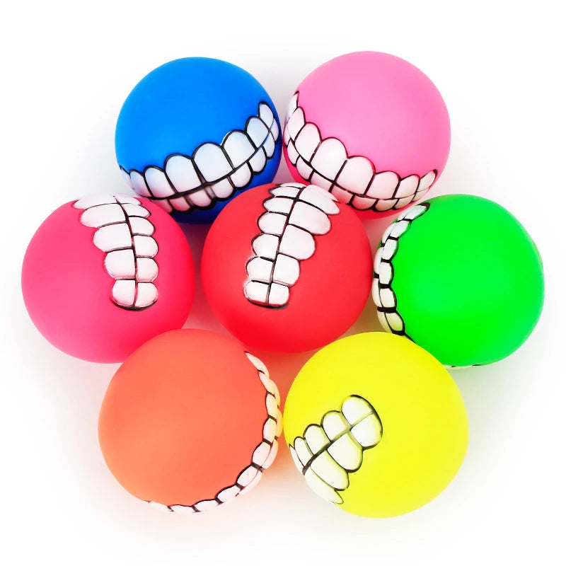 Funny Silicone Pet Dog Cat Toy Ball Chew Treat Holder Tooth Cleaning Squeak Toys Dog Puppy Training Interactive Pet Supplies