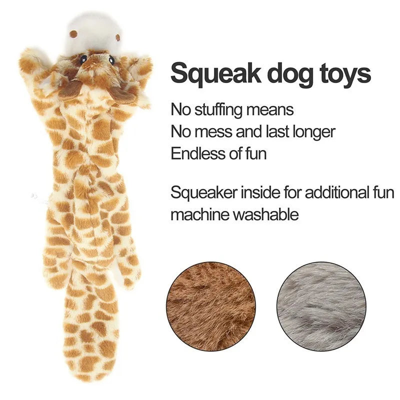 Benepaw Interactive Dog Plush Toy Squeaker Durable Unstuffed Squeaky Toy Pet Safe Medium Large Dog Toys Animals Machine Washable