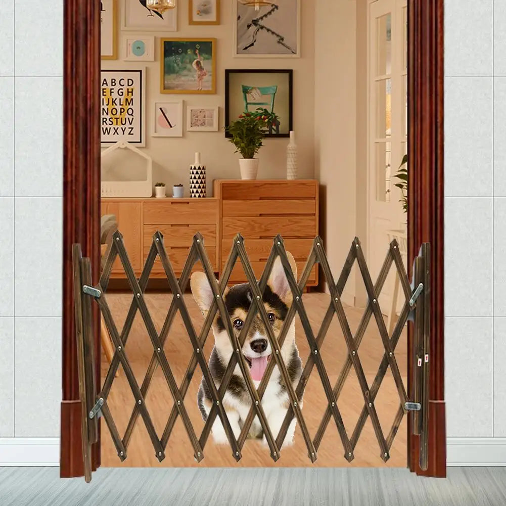 Carbonized Pet Gate Dog Fence Retractable Fence Dog Sliding Safety Door Extending Protection Door Fence