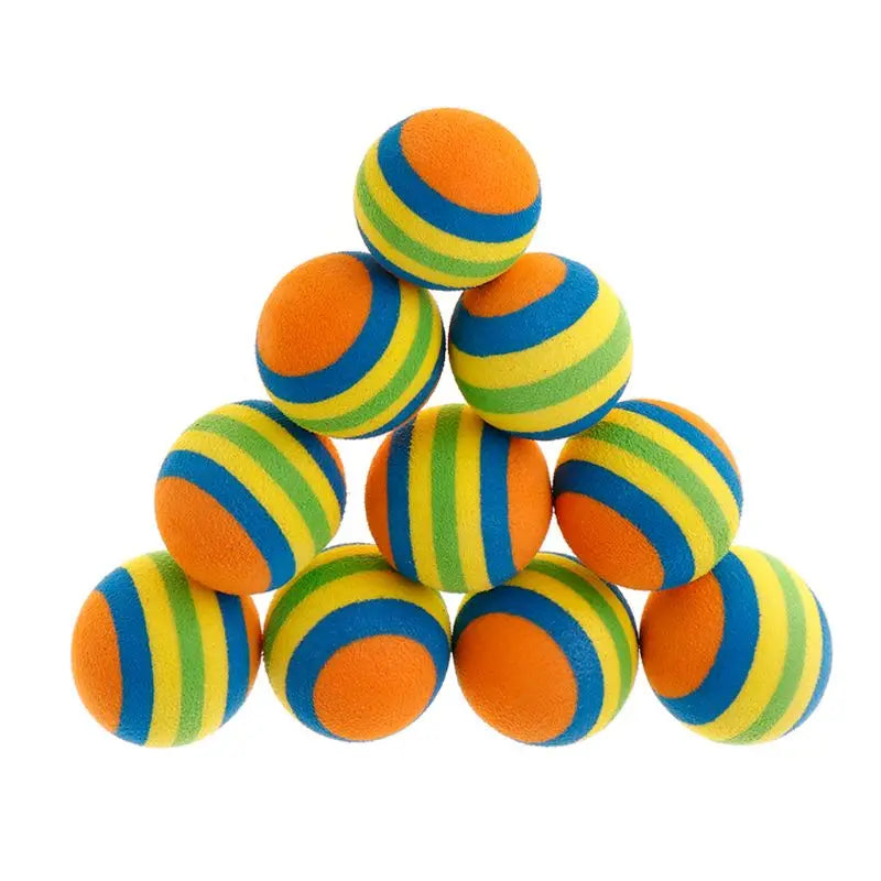 10 Pcs/Set Rainbow Ball Pet Toys EVA Soft Interactive Cat Dog Puppy Kitten Play Funny Colorful Gifts Chew Balls Pets