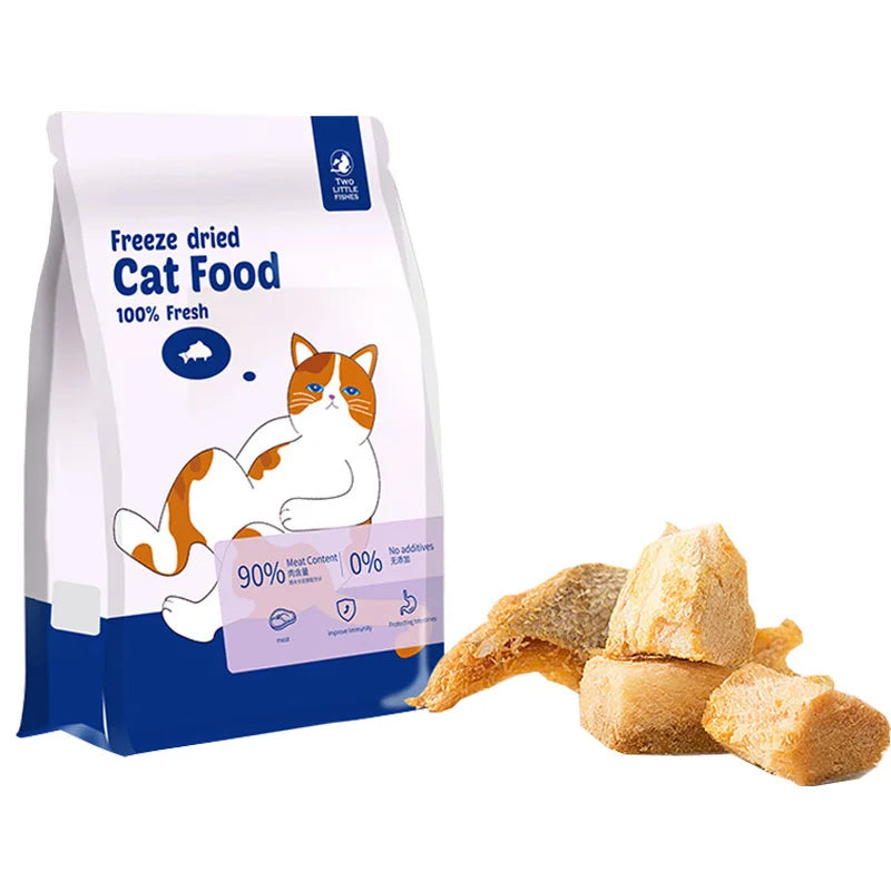 Freeze-dried cat snacks salmon freeze-dried pieces of kitten adult cat nutrition fattening gills dried fish dried cat food