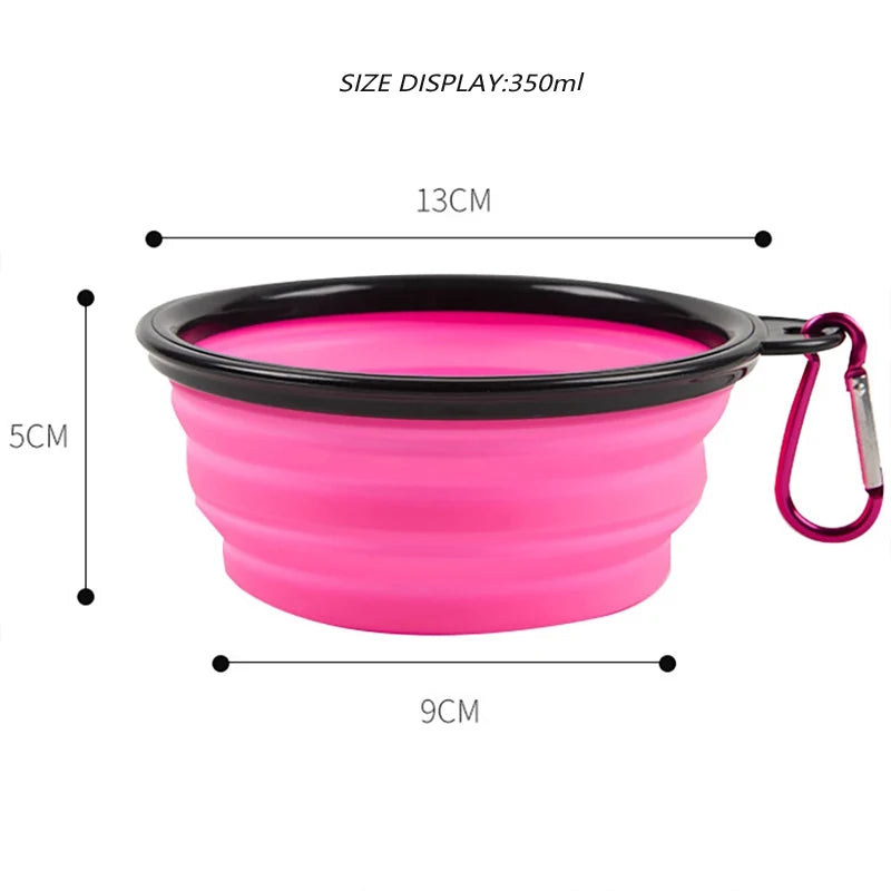 1000ml Large Collapsible Dog Pet Folding Silicone Bowl Outdoor Travel Portable Puppy Food Container Feeder Dish Bowl