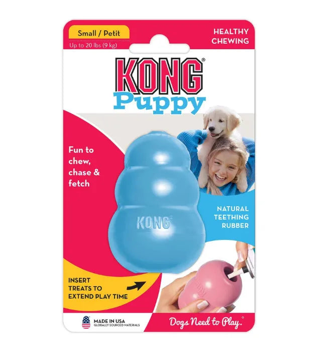 KONG Puppy Natural Teething Rubber Dog Chew Toy with Your Choice of Dog Treat Toy XS-L