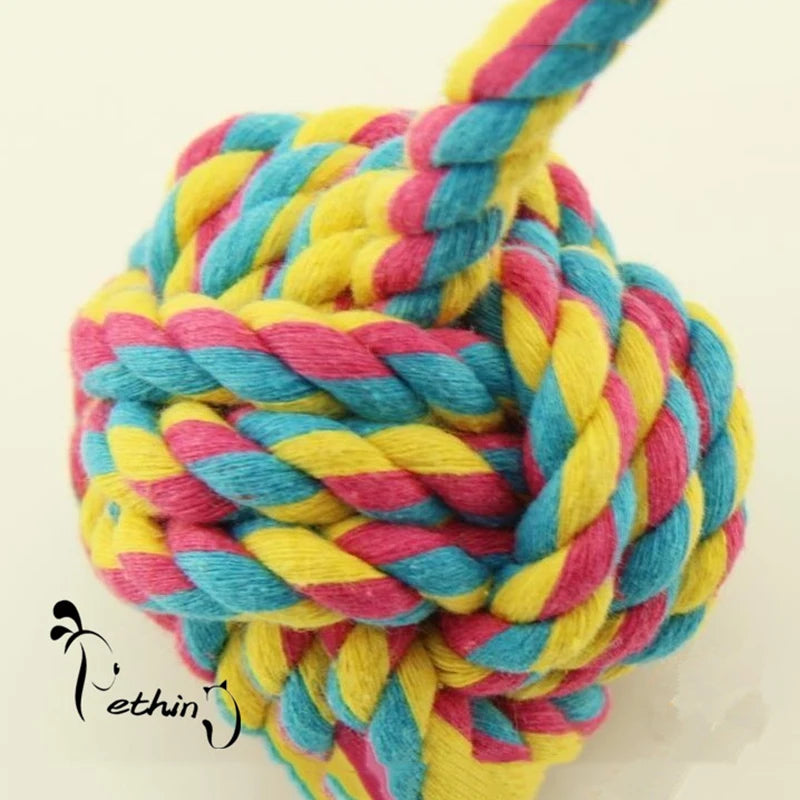 Strong braided Dog Training Toys Large Dog Pet Chew Rope Toy Puppy Cat Ball Toys Handmade Cotton Ball Rope Molar Toys