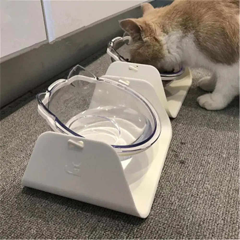 Pets Feeder 15 Degree Adjustable Feed Bowls Anti-slip Dogs Cats Tableware Waterer Feeding Food Bowl Puppy Dish With Holder