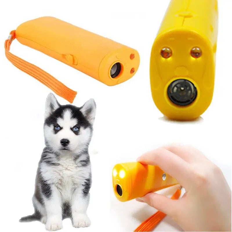 Pet Dog Repeller Anti Barking Stop Bark Training Device Trainer LED Ultrasonic 3 in 1 Anti Barking Ultrasonic Without Battery