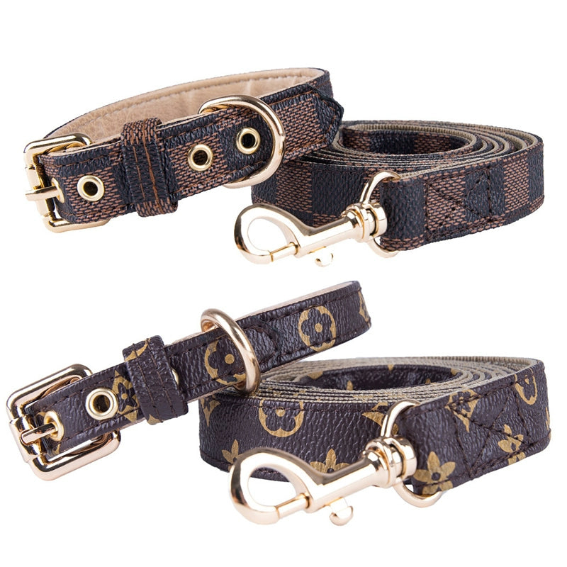 Dog Traction Rope Leather Corgi/French Bulldog Golden Retriever Small Medium Large Dog Dog Leash Dog Chain Dog Collar