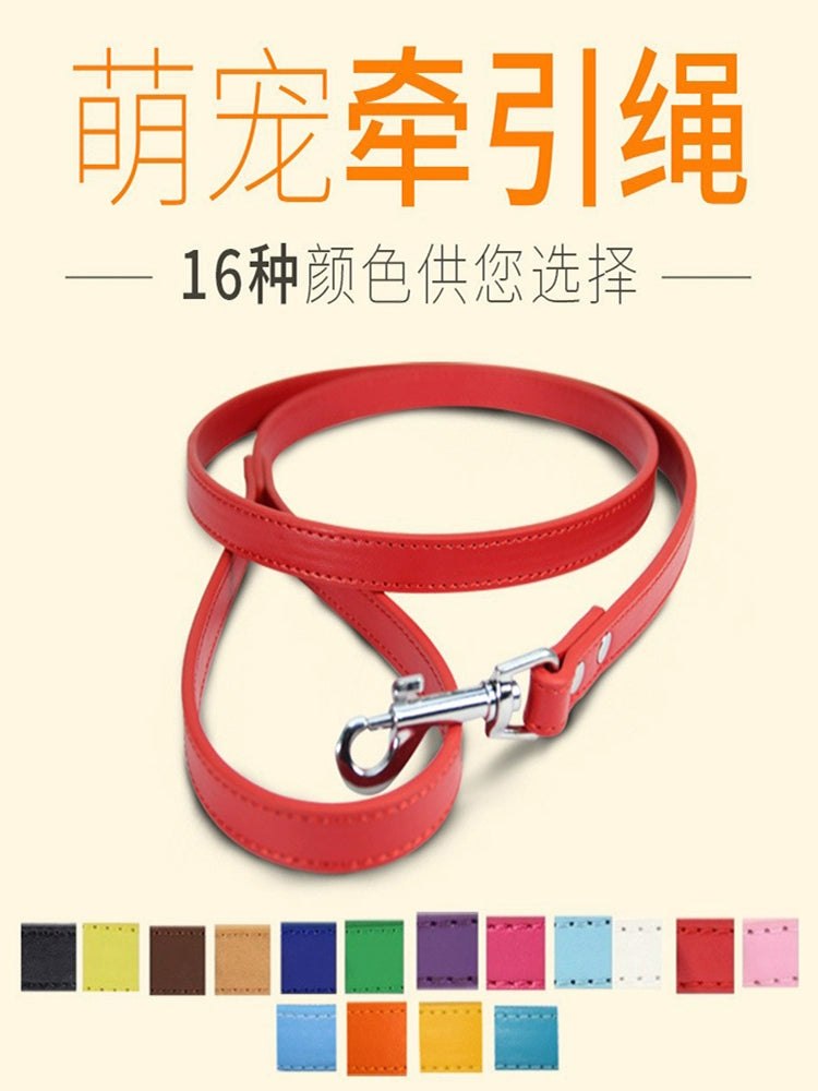 INS Anti-Lost PU Leather Pet Hand Pull Hand Holding Rope Cat Traction Belt Dog Rope Large, Medium and Small Dog Pull Belt