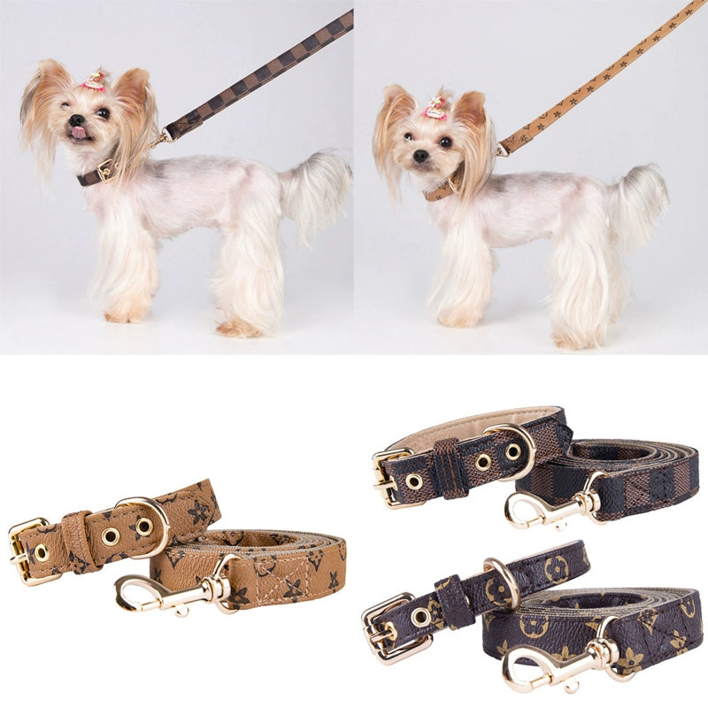 Dog Traction Rope Leather Corgi/French Bulldog Golden Retriever Small Medium Large Dog Dog Leash Dog Chain Dog Collar