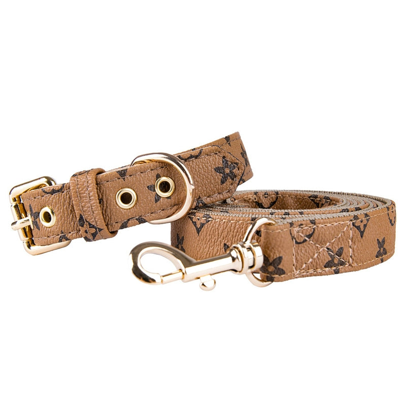 Dog Traction Rope Leather Corgi/French Bulldog Golden Retriever Small Medium Large Dog Dog Leash Dog Chain Dog Collar