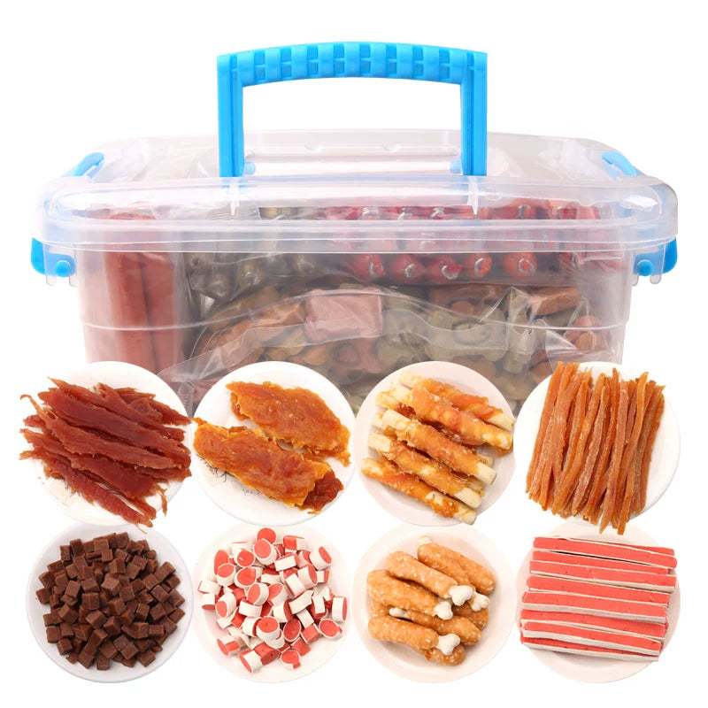 Greedy Xiao Wang Dog Snack Gift Bag Teddy Golden Retriever Eating Nutrition Dog Training Pet Dried Beef Cubes Molar Rod Full Box