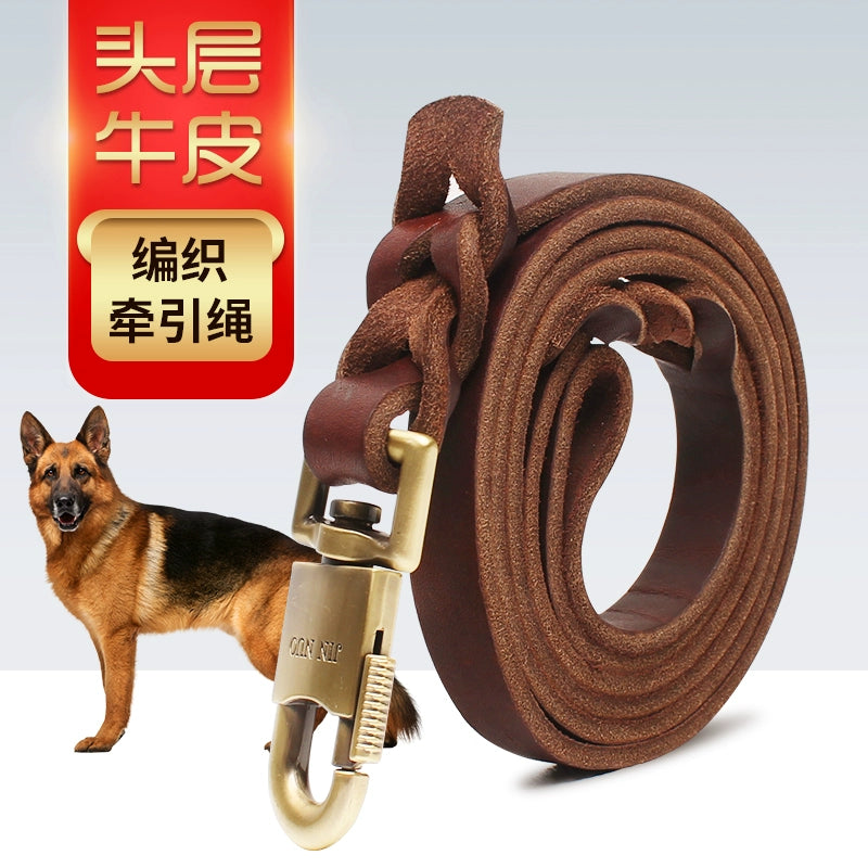 Dog Leather Pulling Rope Genuine Leather Medium Large Dog German Shepherd German Shepherd Dog Malinois Dog Leash Dog Leash Leather Sling Supplies