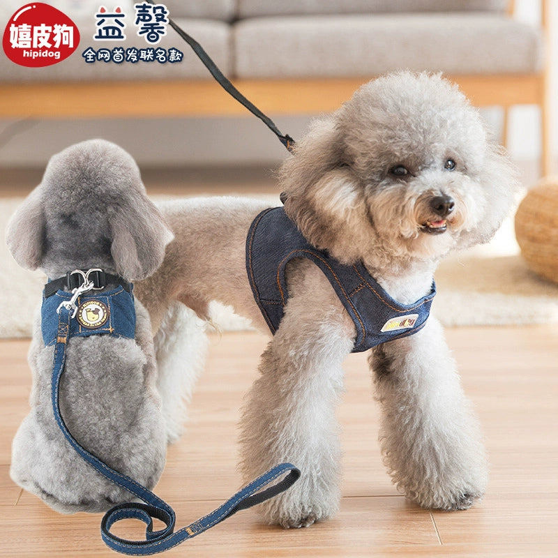 Vest Style Dog Cowboy Hand Holding Rope Pet Traction Belt Dog Leash Dog Chain Teddy Bichon Frise Chest Strap