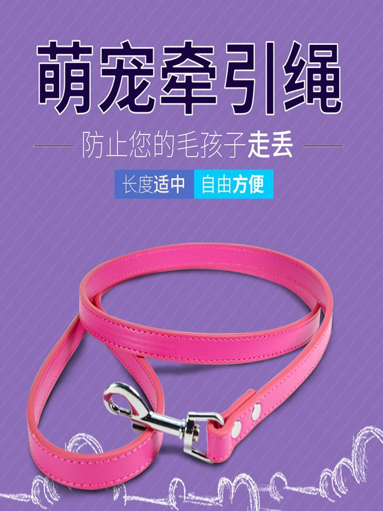 INS Anti-Lost PU Leather Pet Hand Pull Hand Holding Rope Cat Traction Belt Dog Rope Large, Medium and Small Dog Pull Belt