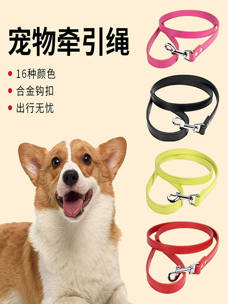 INS Anti-Lost PU Leather Pet Hand Pull Hand Holding Rope Cat Traction Belt Dog Rope Large, Medium and Small Dog Pull Belt