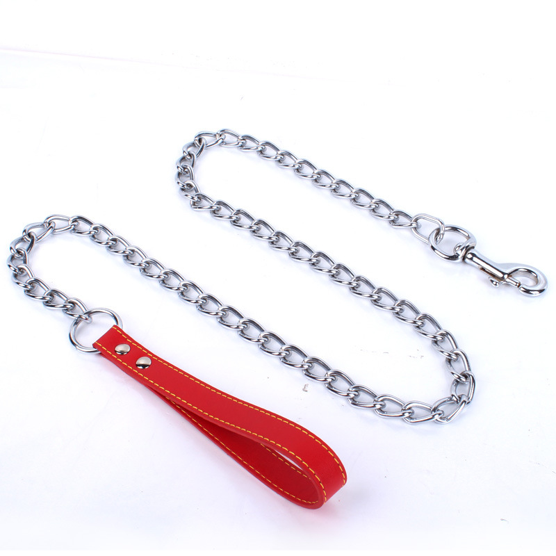 Metal Traction Dog Dog Rope Dog Strap Anti-Bite Chain Pet Supplies Dog Leash Malinois Rona Iron Dog Leash