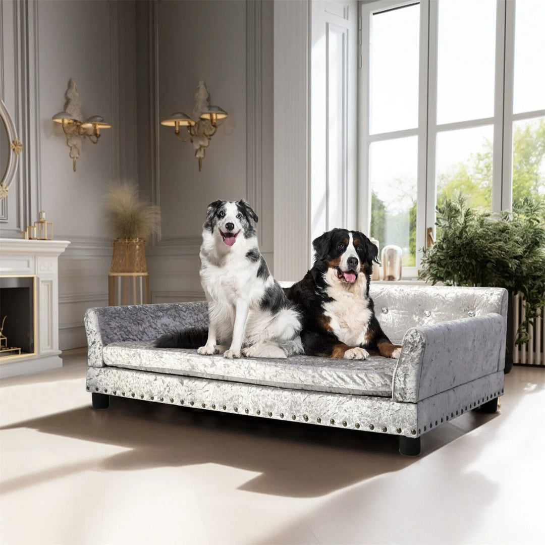 US Extra Large Dog Sofa, Super Soft, Beaded, Indoor, Adjtable Pet Mattress