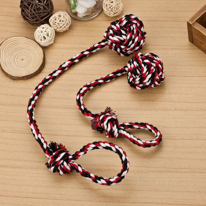 Strong braided Dog Training Toys Large Dog Pet Chew Rope Toy Puppy Cat Ball Toys Handmade Cotton Ball Rope Molar Toys