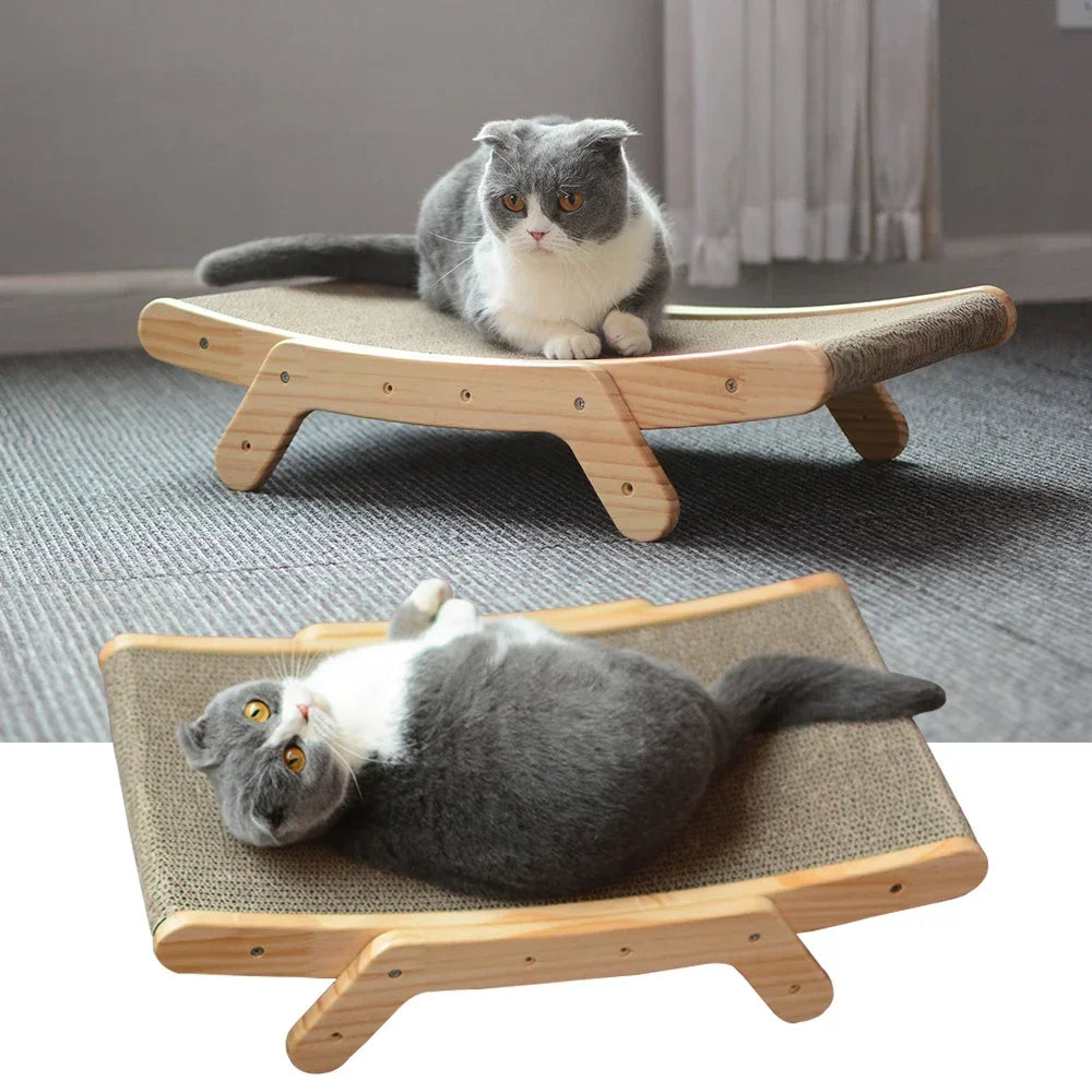 Wooden Toys In 1 Cats Cat Scratch For Scratching Lounge Detachable Training Scraper Board 3 Claw Bed Grinding Scratcher