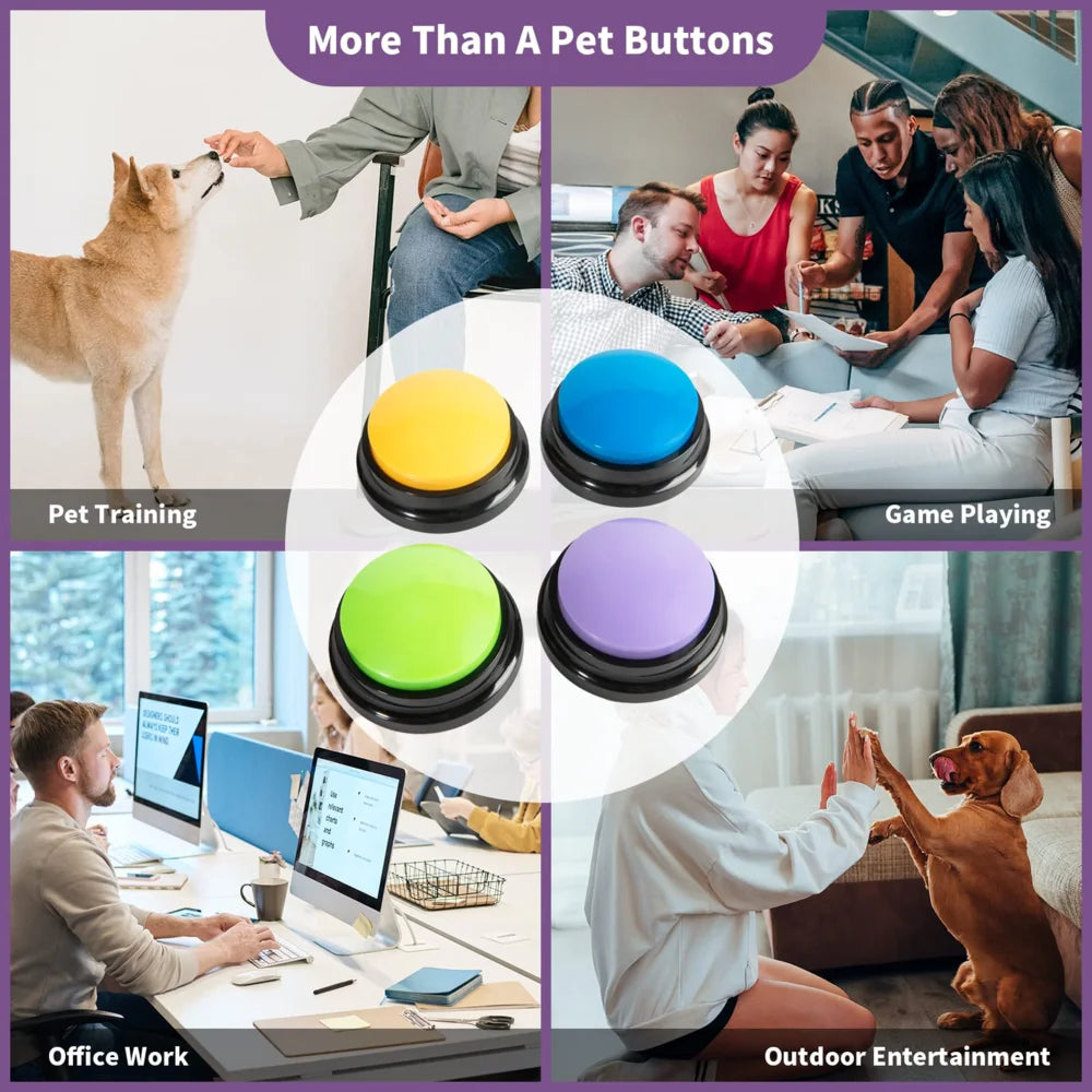 Voice Recording Button Dog Talking Buttons Set For Communication Command 30 Second Record Playback For Cats Pet Training Buzzer