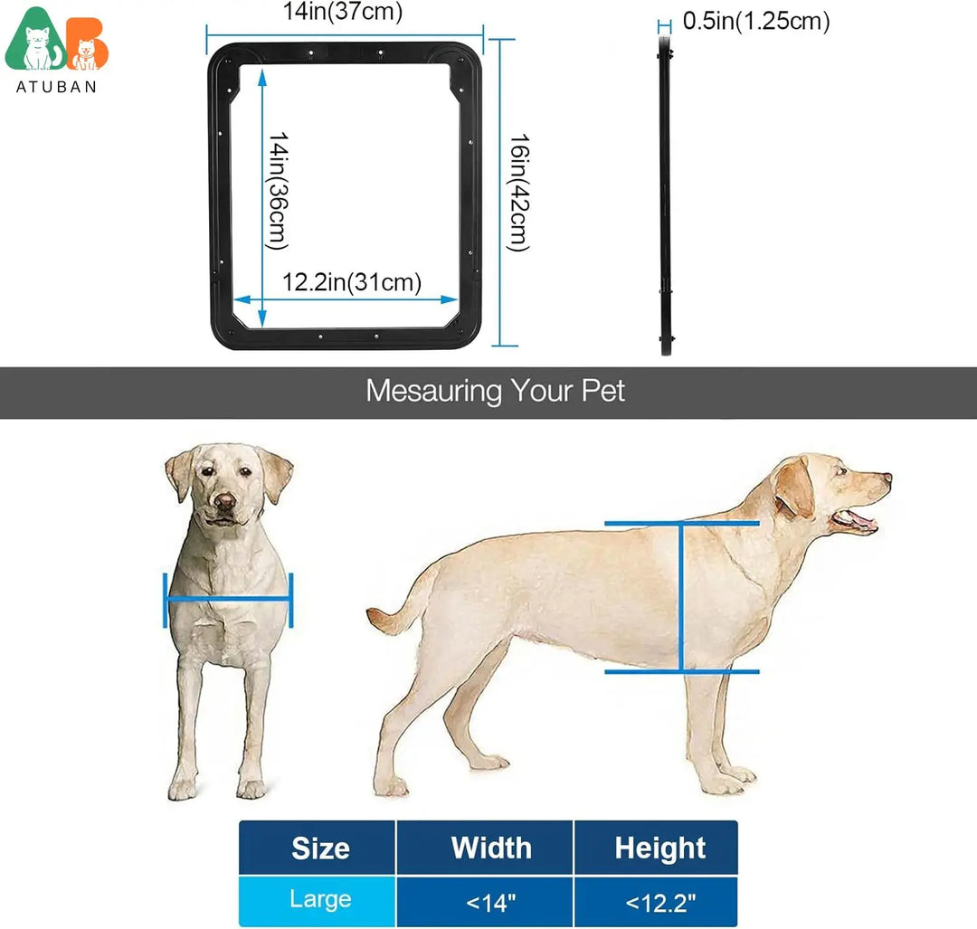 Dog Screen Door,Inside Door Flap 12x14x0.4 Inch,Lockable Pet Screen Door,Magnetic Self-Closing Screen Door with Locking Function