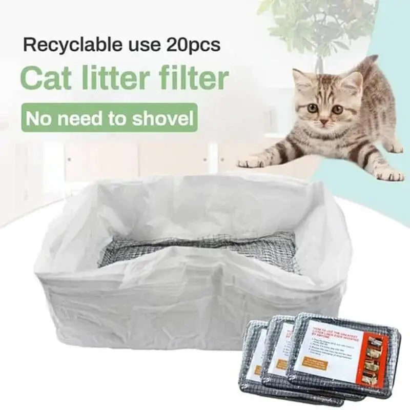 10Pcs Reusable Cat Litter Liners Bag Cat Feces Filter Pet Cat Excrement Liners Cat Sand Bag Filter Pet Hygienic Litter Box Liner