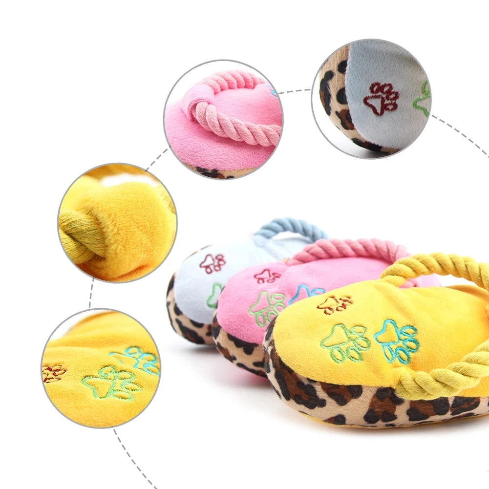 Funny Pet Dog Toys Plush Slippers Bite Chicken Leg Shoe Shape  Small And Medium-Sized Dog Outdoor Training Cat Relieve Anxiety