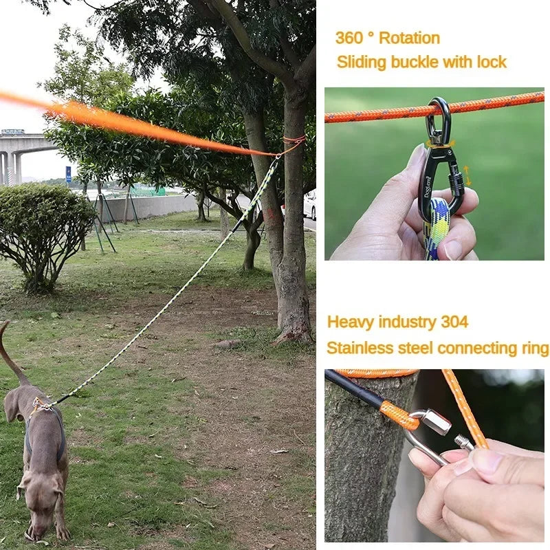 15/30m Dog Leash Outdoor Pet Multi-function with Lock Buckle Does Not Damage The Tree Dog Training Walking Rope Dog Accessories