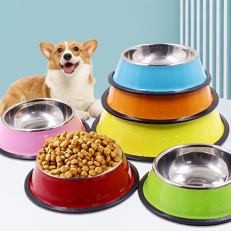 200-1600ml Stainless Steel Dogs Bowl Cats Non Slip Food Drinking Water Eating Container Dish Puppy Kitten Feeder Pet Supplies