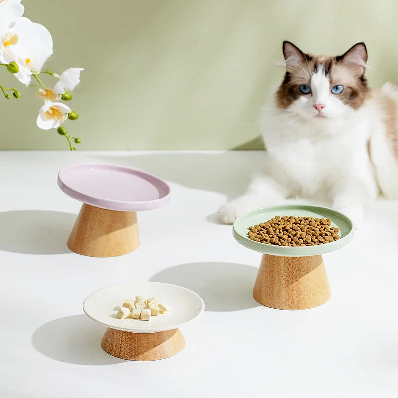 Cat Ceramic Bowl Puppy Dogs Food Water Dish Bowls Pet Elevated Canned Snacks Dining Plate Cats Small Dogs Feeding Supplies