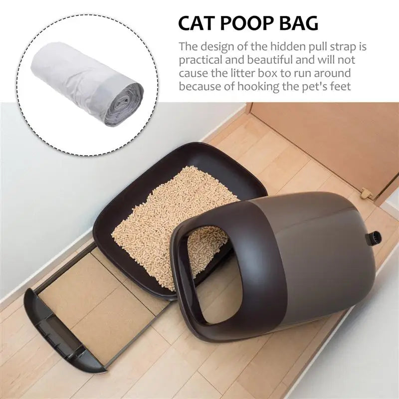 20PCs/Roll Cat Litter Bag Practical Cat Toilet Bag Thick Cat Litter Box Bag Hygiene Elastic Litter Box Liners Kitten Pet Supply